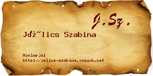 Jálics Szabina névjegykártya